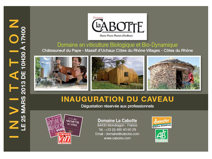 Invitation domaine de La Cabotte
